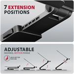 Axagon STND-LRB, hliníkový stojan pre notebooky 10"-17.3", čierny