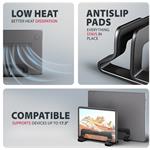 Axagon STND-VB, vertikálny hliníkový stojan pre notebooky 10"-17.3, čierny