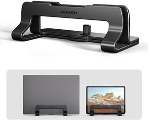 Axagon STND-VB, vertikálny hliníkový stojan pre notebooky 10"-17.3, čierny