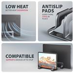 Axagon STND-VG, vertikálny hliníkový stojan pre notebooky 10"-17.3, sivý