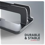 Axagon STND-VG, vertikálny hliníkový stojan pre notebooky 10"-17.3, sivý