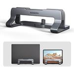 Axagon STND-VG, vertikálny hliníkový stojan pre notebooky 10"-17.3, sivý