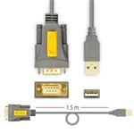 AXAGON USB2.0A-Serial RS232 káblový sériový adaptér M/M, 1.5m, ADS-1PQ