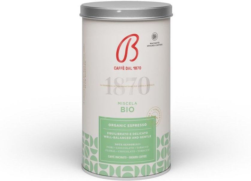 Barbera Espresso Bio 0,25kg mletá v plechovke
