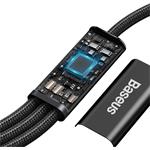 Baseus 3in1 kábel USB-C na microUSB + Lightning + USB-C, 1,5 m, čierny