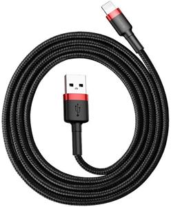 Baseus Cafule kábel USB na Lightning 2.4A 0,5m čierno-červený