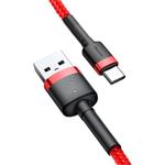 Baseus Cafule kábel USB na USB-C 3A, 1,0m, červeno-čierny