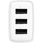 Baseus Compact 17W, 3xUSB, biela