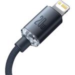 Baseus Crystal kábel USB-C na Lightning 20W, 1,2m, čierna
