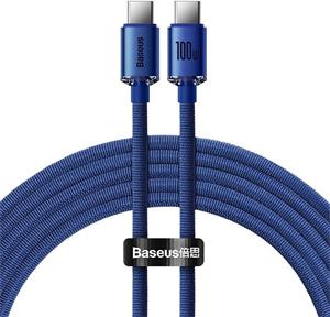 Baseus Crystal Shine kábel USB-C 100W, 1,2m, modrý