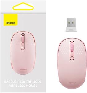 Baseus F01B, bezdrôtová myš, 2.4G, BT 5.0, 1600 DPI, ružová