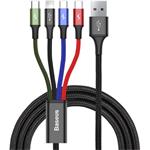 Baseus Fast 4in1 USB na Lightning + 2x USB-C + Micro 3,5A 1,2m čierny
