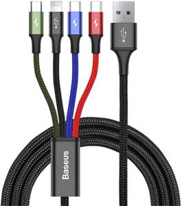 Baseus Fast 4in1 USB na Lightning + 2x USB-C + Micro 3,5A 1,2m čierny