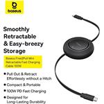 Baseus Free2Pull kábel USB-C navíjací, 1m, čierny