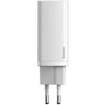 Baseus GaN2 Lite Quick Charger 65W, USB-A + USB-C, biela