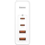 Baseus GaN2 Pro Quick Charger 100W, 2x USB-A + 2x USB-C, biela