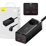 Baseus GaN3 Pro rýchlo nabíjací stolní adaptér 2x USB-C + 2x USB-A + AC 100W 1,5m kábel , (rozbalené)