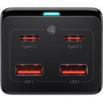 Baseus GaN3 Pro rýchlo nabíjací stolní adaptér 2x USB-C + 2x USB-A + AC 100W 1,5m kábel , (rozbalené)