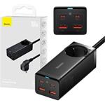 Baseus GaN3 Pro rýchlo nabíjací stolní adaptér 2x USB-C + 2x USB-A + AC 100W 1,5m kábel