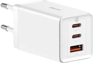 Baseus GaN5 Pro nabíjačka 2xUSB-C + USB, 65W + kábel USB-C, biela, (rozbalené)