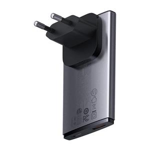 Baseus GaN5 Pro Ultra Slim 65W, 1xUSB, 1xUSB-C, čierna