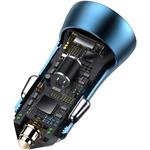 Baseus Golden Contactor Pro duálna USB-A + USB-C nabíjačka, 40W, modrá