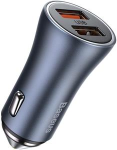 Baseus Golden Contactor Pro duálna USB nabíjačka, 40W, sivá