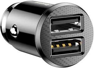 Baseus Grain Dual USB 5V 3.1A auto nabíjačka, čierna