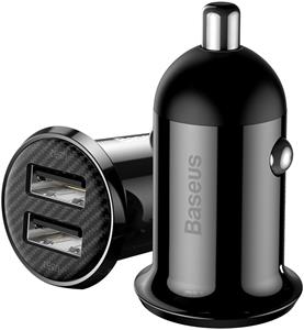 Baseus Grain Pro 2x USB 5V 4.8A auto nabíjačka, čierna