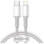 Baseus High Density Braided kábel USB-C na lightning M/M, PD, 20W, 1m, biely