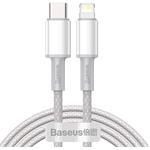 Baseus High Density Braided kábel USB-C na lightning M/M PD 20W, 2,0m, biely