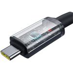 Baseus kábel USB-C, 100W, 20Gb,4K@60Hz, 1,5m, bavlnený oplet, čierna