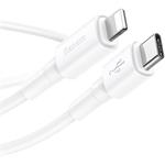 Baseus kábel USB-C na lightning, M/M PD 18W 1,0m, biely