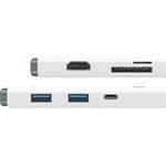 Baseus Lite Series Hub 6in1 USB-C na 2x USB 3.0 + USB-C PD + HDMI + SD/TF, biela