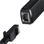 Baseus Lite Series sieťový adaptér USB-RJ45 10/100 Mbps, čierna