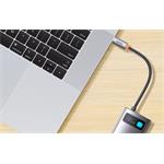 Baseus Metal Gleam Series Hub 9in1 USB-C do 2x USB 3.0 + 2x HDMI + USB 2.0 + USB-C PD + Ethernet RJ45 + microSD/SD, sivá