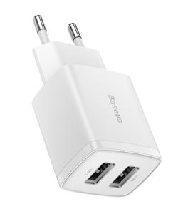 Baseus nabíječka do sítě Compact 2xUSB 10,5W biela