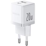 Baseus Palm rýchlo nabíjačka 20W, 1xUSB-A, 1xUSB-C, biela