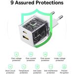 Baseus Palm rýchlo nabíjačka 20W, 1xUSB-A, 1xUSB-C, biela