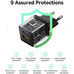 Baseus Palm rýchlo nabíjačka 20W, 1xUSB-A, 1xUSB-C, čierna