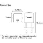 Baseus Palm rýchlo nabíjačka 20W, 1xUSB-C, biela