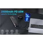 Baseus powerbanka Adaman Metal 20000mAh, 65W modrá