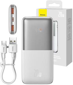 Baseus  powerbanka Bipow Pro 10000mAh, 2xUSB, USB-C, 20W, biela