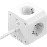 Baseus PowerCombo Cube 20W 3 x zásuvka, 3xUSB, 1xUSB-C