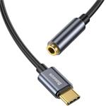 Baseus redukcia USB-C na jack 3,5 M/F, káblová, 0,10m, siva