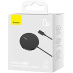 Baseus Simple Mini3 bezdrôtová nabíjačka 15W, čierna
