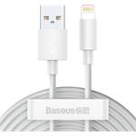 Baseus Simple Wisdom kábel USB na Lightning, (2 ks/sada), 1,5 m, biely