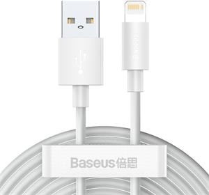 Baseus Simple Wisdom kábel USB na Lightning, (2 ks/sada), 1,5 m, biely