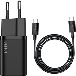 Baseus Super Si 1C, rýchlo nabíjačka 25W + kábel USB-C 3A 1m, čierna
