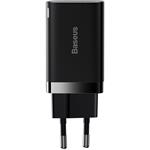 Baseus Super Si Pro rýchlo nabíjačka USB + USB-C, 30W, čierna